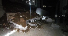 Yozgat’ta istinat duvarı çöktü… 11 otomobil enkaz altında kaldı
