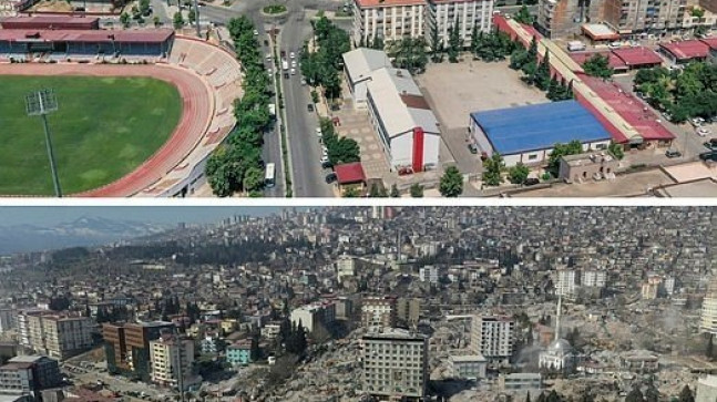 Kahramanmaraş’ın öncesi ve sonrası! İşte asrın felaketinin yarattığı büyük yıkımın resmi