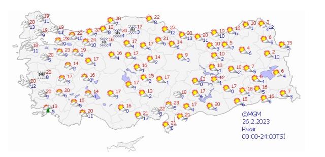 Hafta sonu yağmur var mı? Bu hafta sonu yağmur yağacak mı? 25-26 Şubat hava yağmurlu mu? 25-26 Şubat hafta sonu hava durumu nasıl olacak?