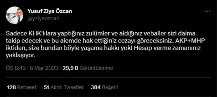 Gelecek Partili Yusuf Ziya Özcan'dan AK Parti ve MHP'ye tehdit: Size yaşama hakkı yok