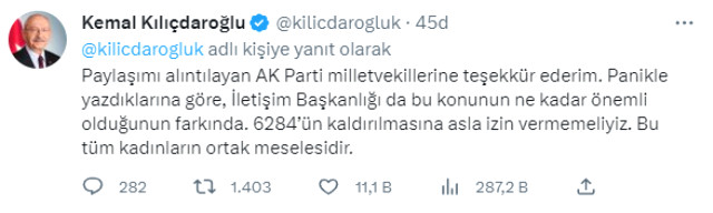 Kılıçdaroğlu, Yeniden Refah Partisi'ne göndermede bulundu! Paylaşımı alıntılayan AK Partili vekillere teşekkür etti