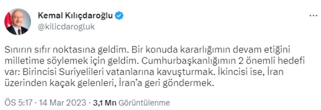 Cumhurbaşkanı Adayı Kılıçdaroğlu: 'Cumhurbaşkanlığımın İki Önemli Hedefi Var: Suriyelileri Vatanlarına Kavuşturmak.