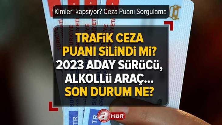 Trafik Ceza PUANI SİLİNDİ Mİ, ne zaman silinecek? 2023 Aday sürücü, Alkollü Araç kullanımı cezaları son durum ne? Kimleri kapsıyor? Ceza Puanı Sorgulama